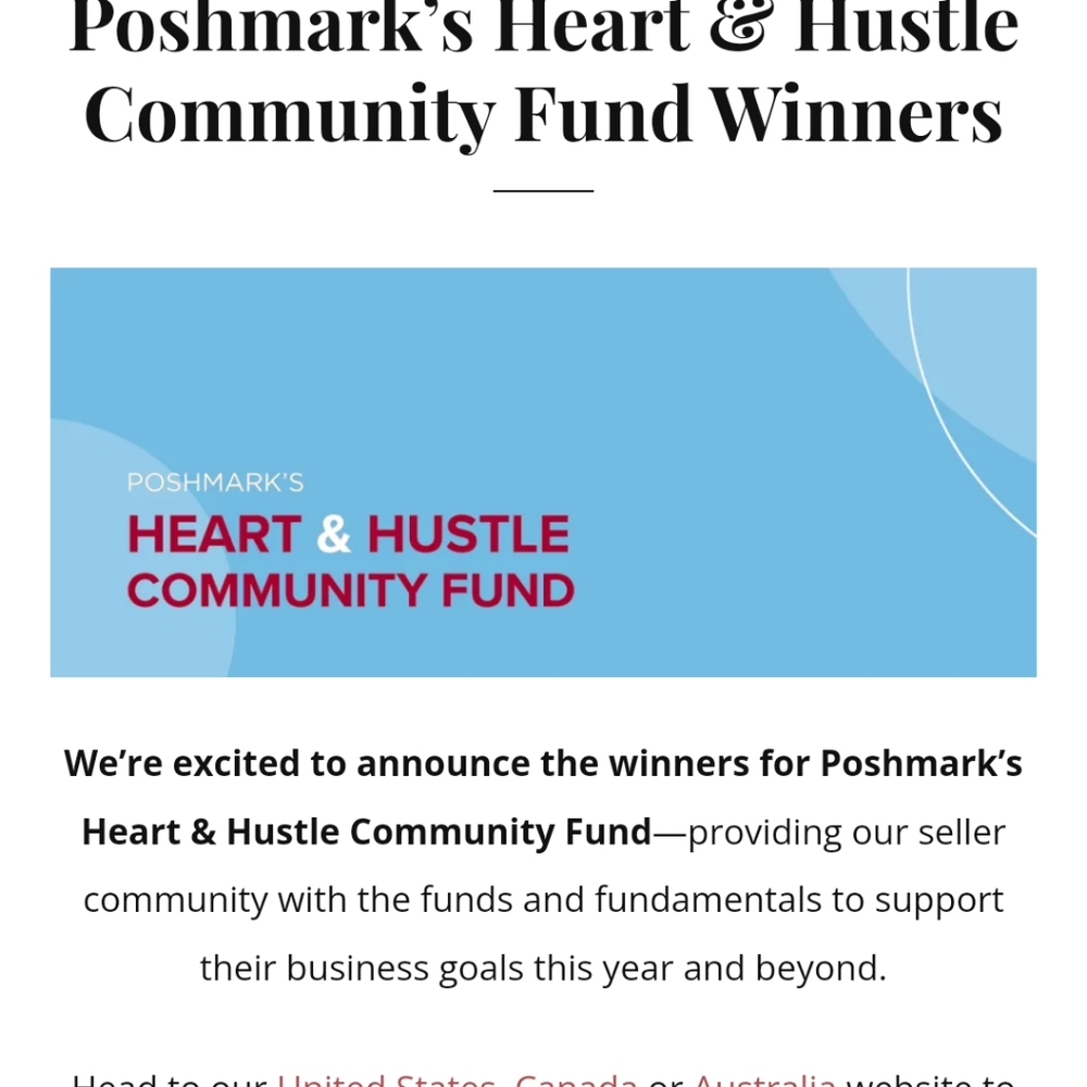 Thank you, Poshmark! I am a Poshmark Heart & Hustle Community Fund Winner! - Picture 4 of 5